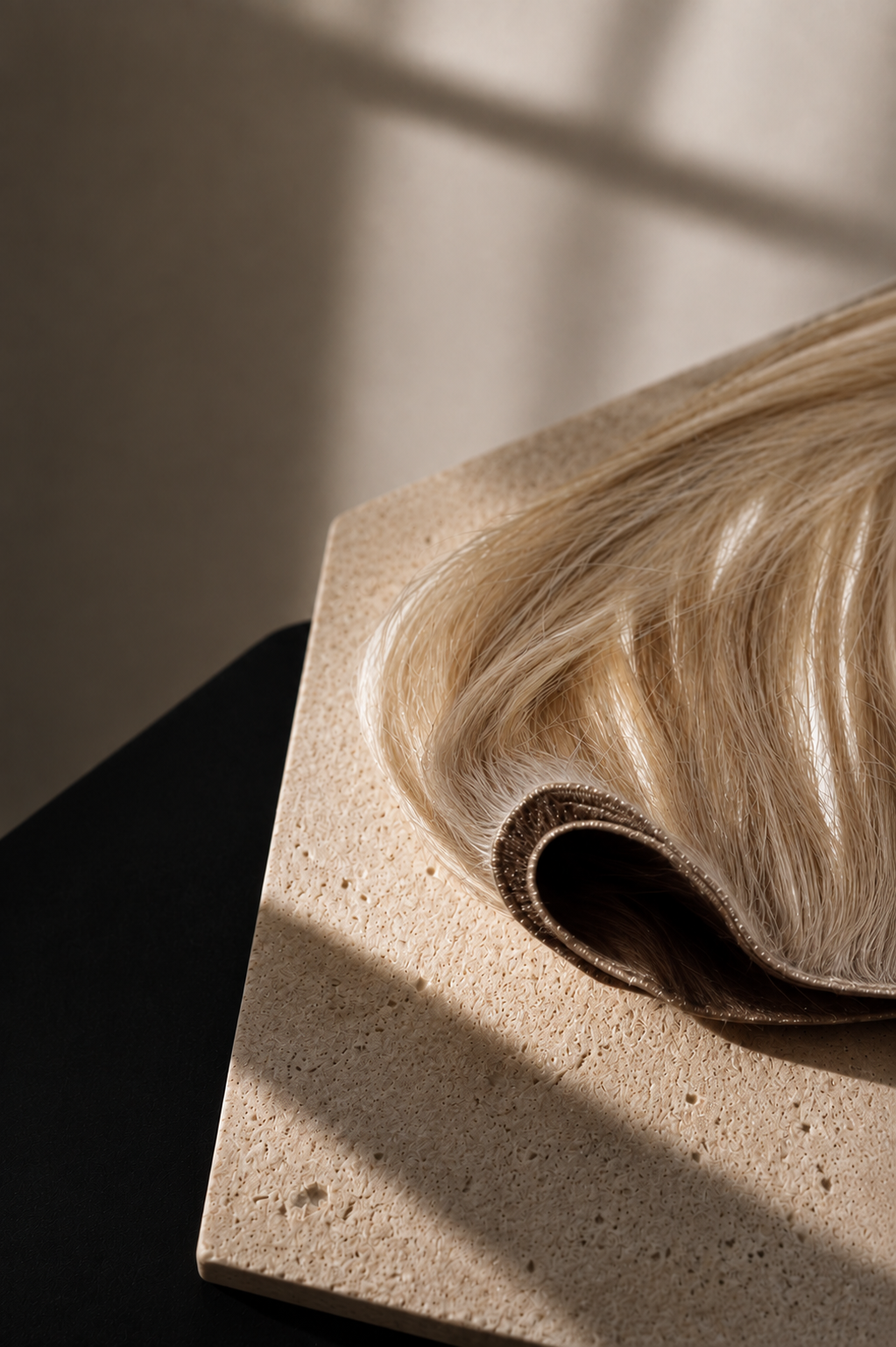 Close-up of a Seam & Strand genius weft